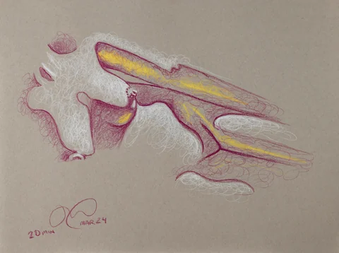 Lying-side figure, front view by Riley Adamson