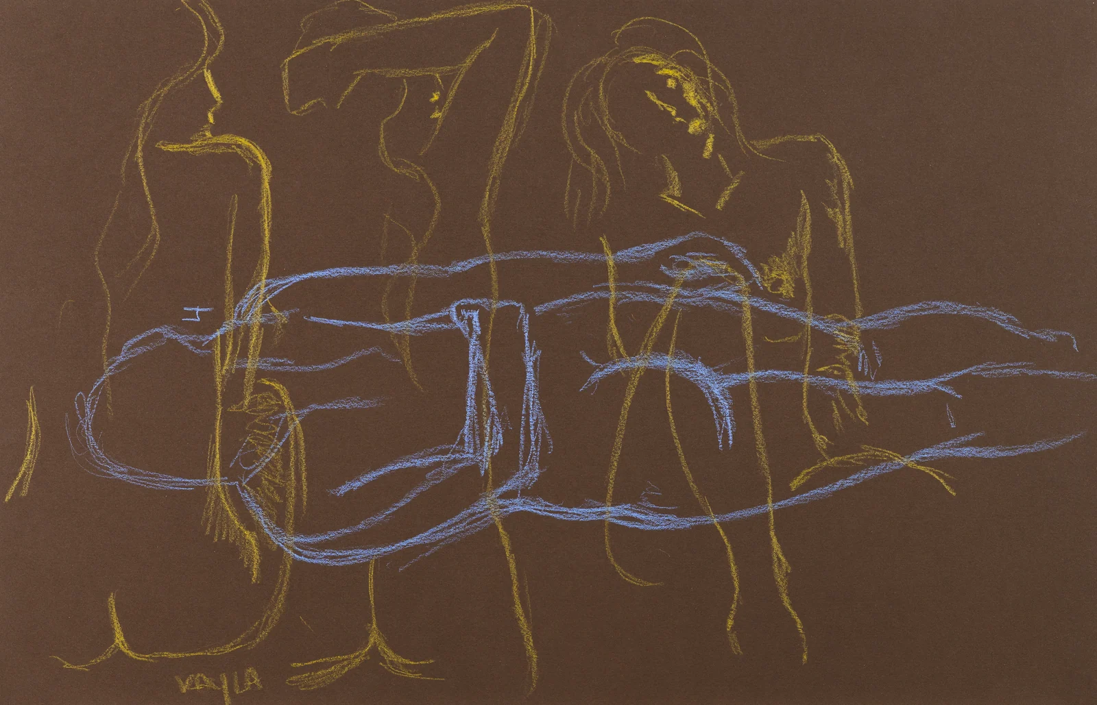 Gesture sheet, 3 poses by Riley Adamson