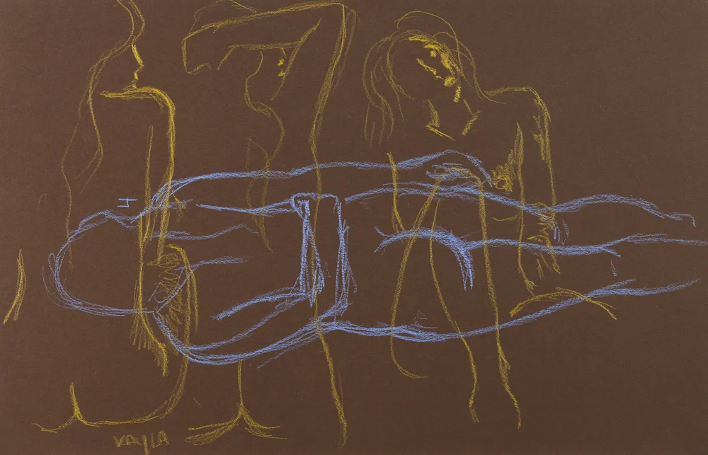 Gesture sheet, 3 poses by Riley Adamson