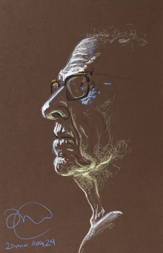 Seated portrait, side view by Riley Adamson