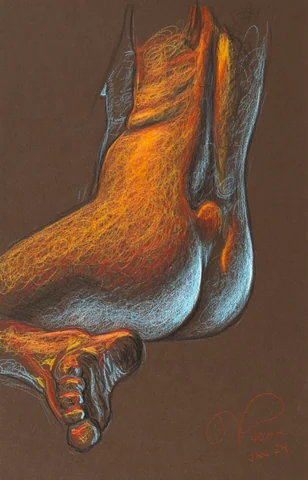 Seated figure, back view by Riley Adamson