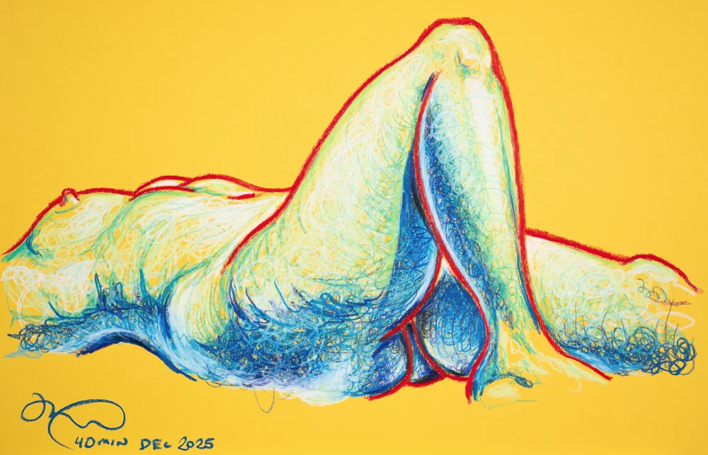 Lying-supine figure, from-below view by Riley Adamson