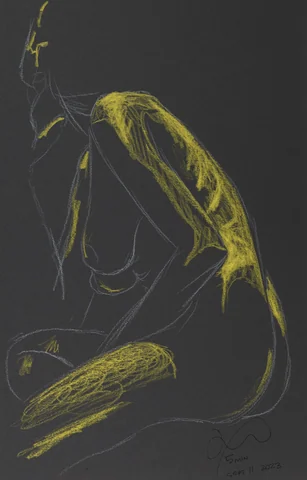 Seated figure, side view by Riley Adamson
