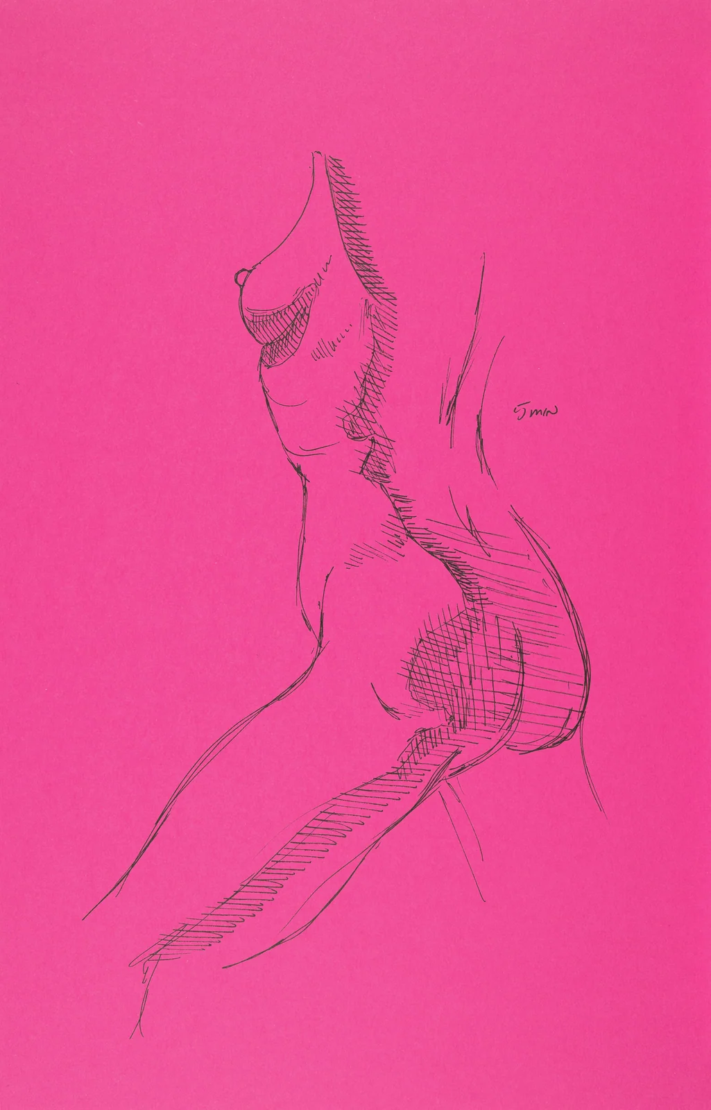 Figure drawing, side view by Riley Adamson