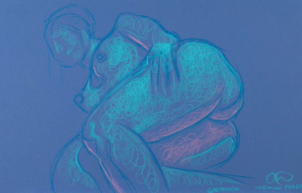 Figure drawing, side view by Riley Adamson