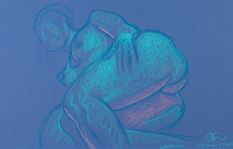 Figure drawing, side view by Riley Adamson