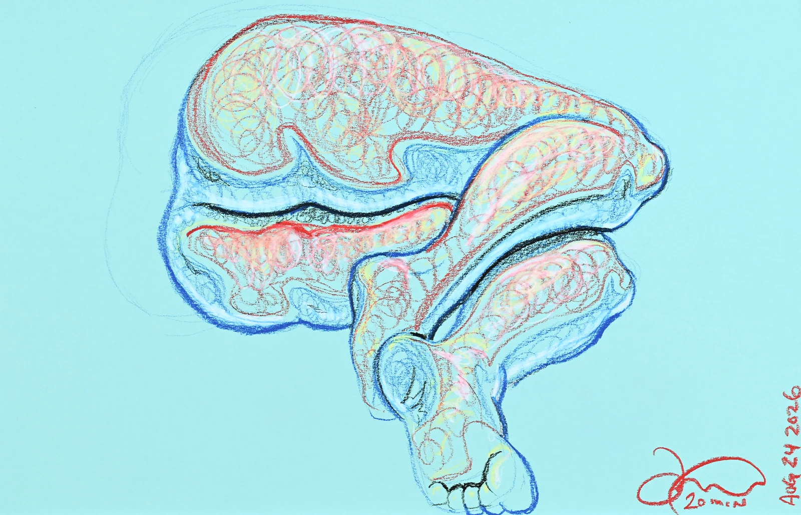 Lying-side figure, from-below view by Riley Adamson