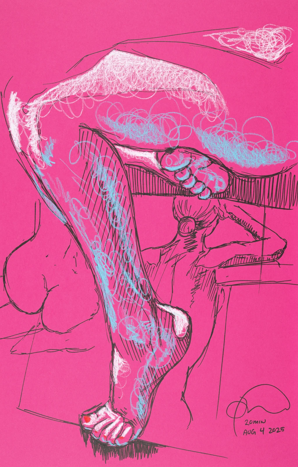 Seated figure, side view by Riley Adamson