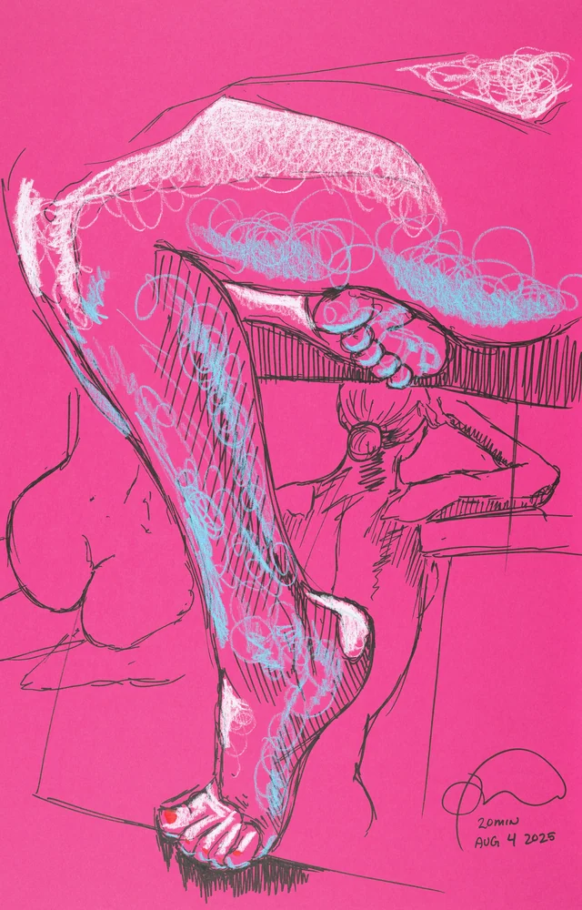 Seated figure, side view by Riley Adamson