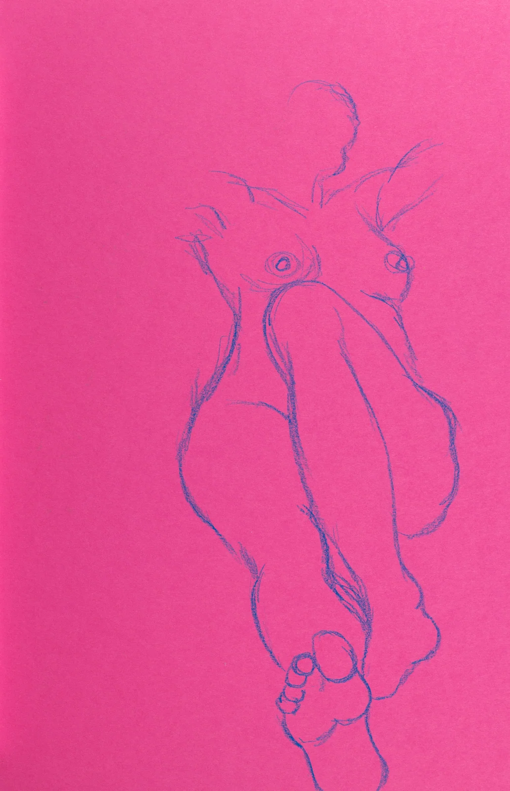 Seated figure, from-below view by Riley Adamson