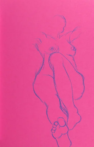 Seated figure, from-below view by Riley Adamson