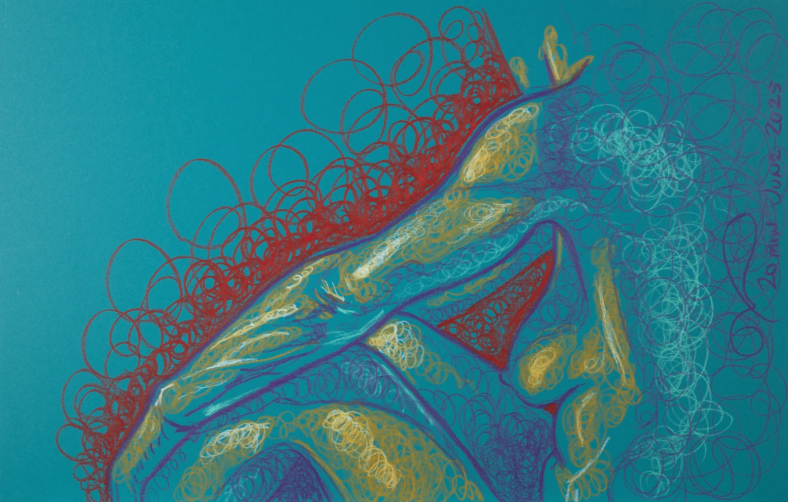 Seated figure, side view by Riley Adamson