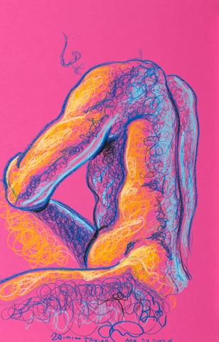 Seated figure, side view by Riley Adamson