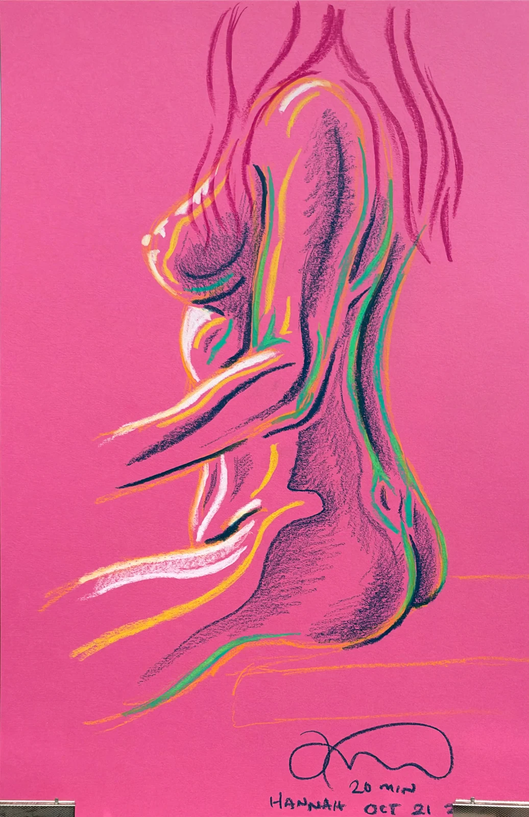 Figure drawing, side view by Riley Adamson
