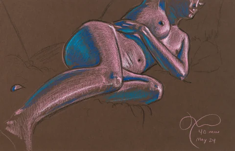 Lying-side figure, front view by Riley Adamson