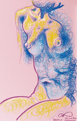 Seated figure, front view by Riley Adamson