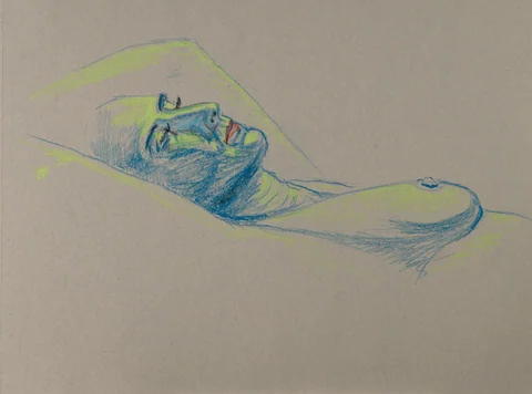 Lying-supine figure, side view by Riley Adamson