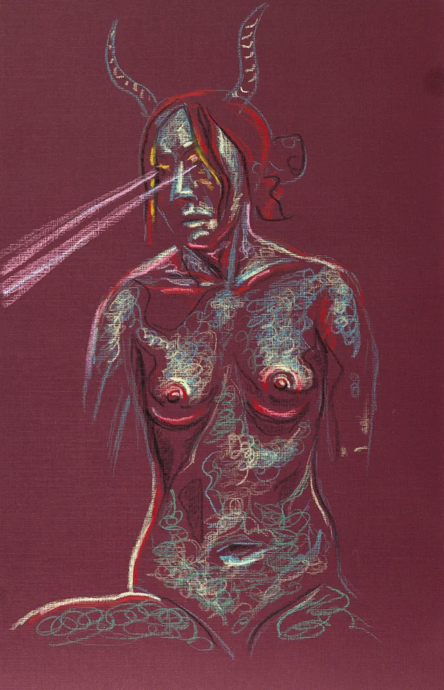 Seated figure, front view by Riley Adamson