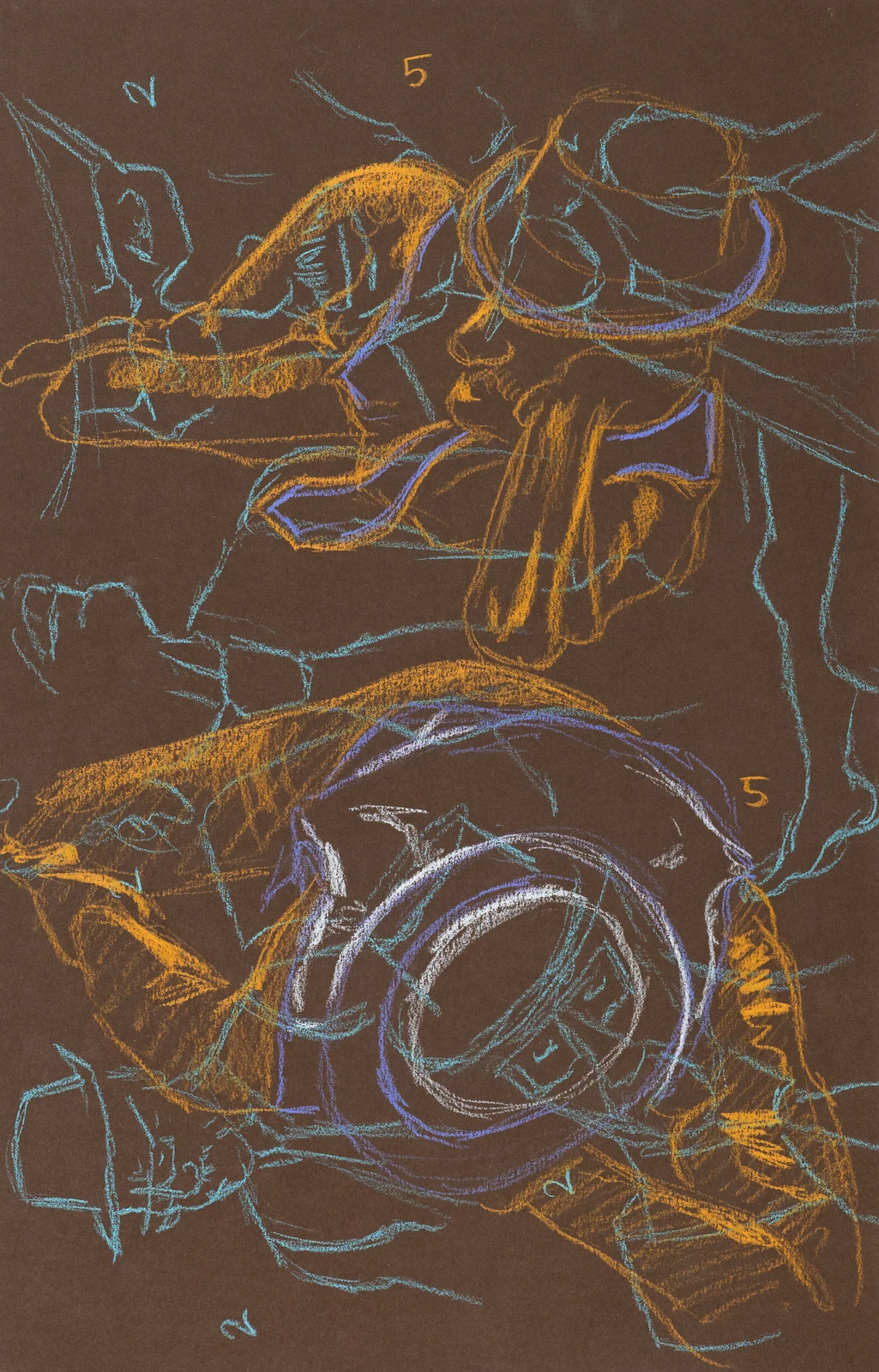 Gesture sheet, 3 poses by Riley Adamson