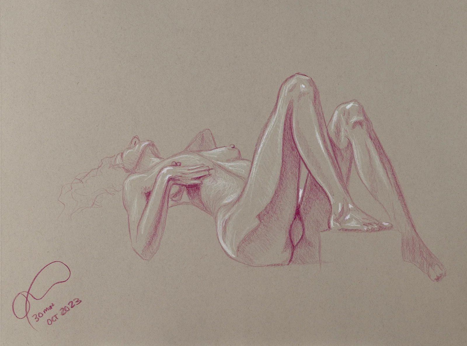 Lying-supine figure, front view by Riley Adamson