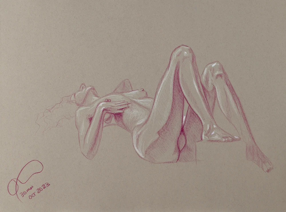 Lying-supine figure, front view by Riley Adamson