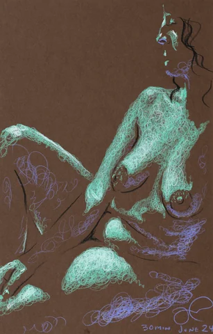 Seated figure, side view by Riley Adamson
