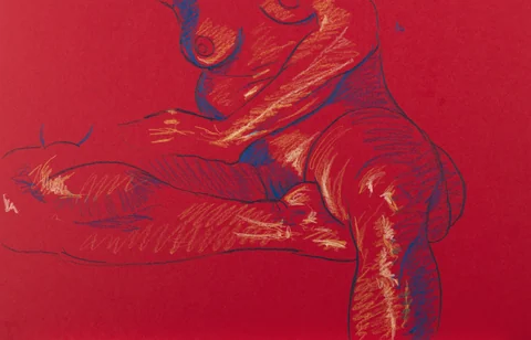 Seated figure, front view by Riley Adamson