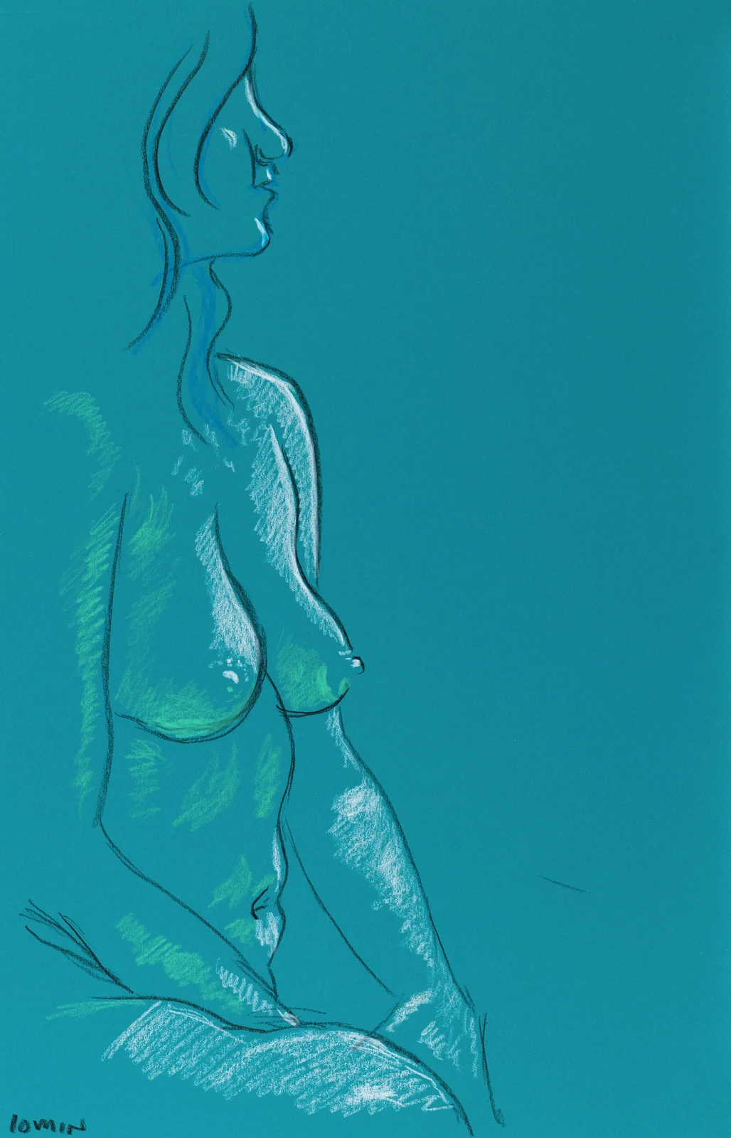 Seated figure, side view by Riley Adamson