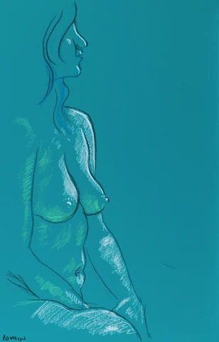 Seated figure, side view by Riley Adamson