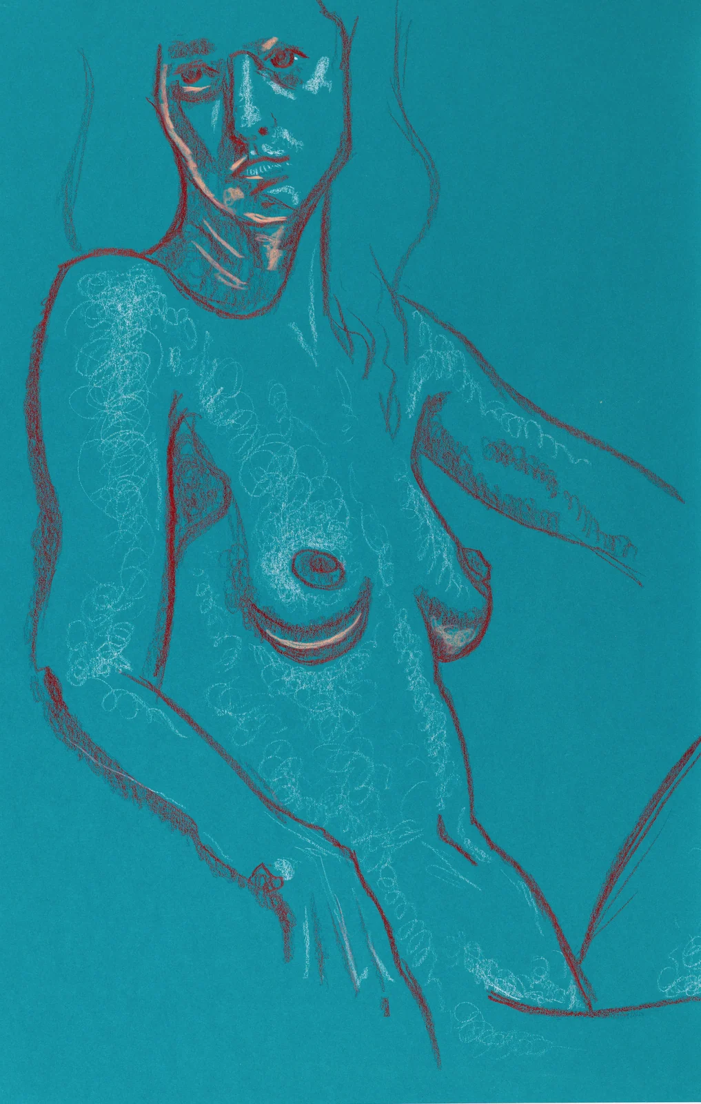 Seated figure, front view by Riley Adamson