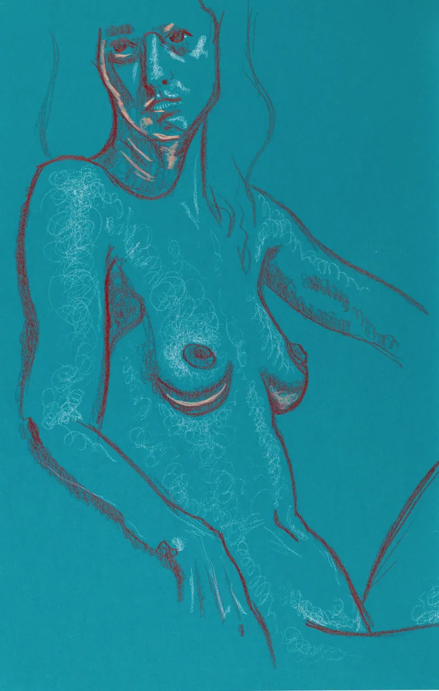 Seated figure, front view by Riley Adamson