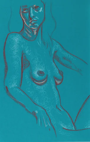 Seated figure, front view by Riley Adamson