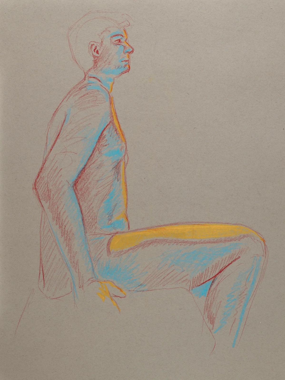 Seated figure, side view by Riley Adamson