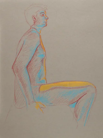 Seated figure, side view by Riley Adamson
