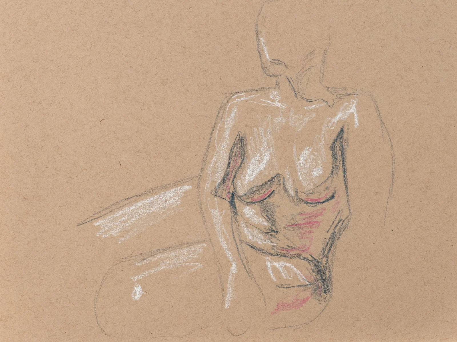Seated figure, front view by Riley Adamson