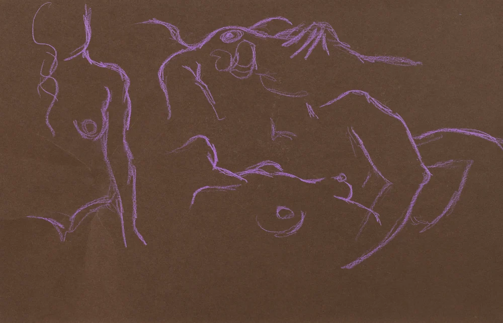 Gesture sheet, 2 poses by Riley Adamson