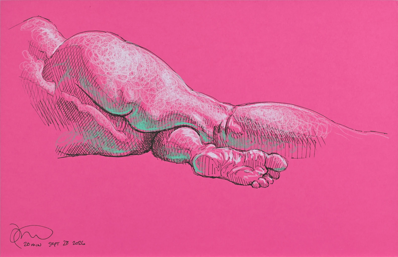 Lying-side figure, back view by Riley Adamson