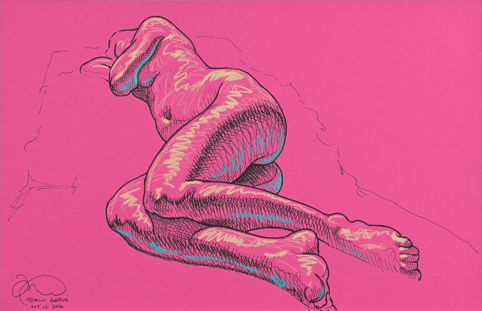 Seated figure, back view by Riley Adamson