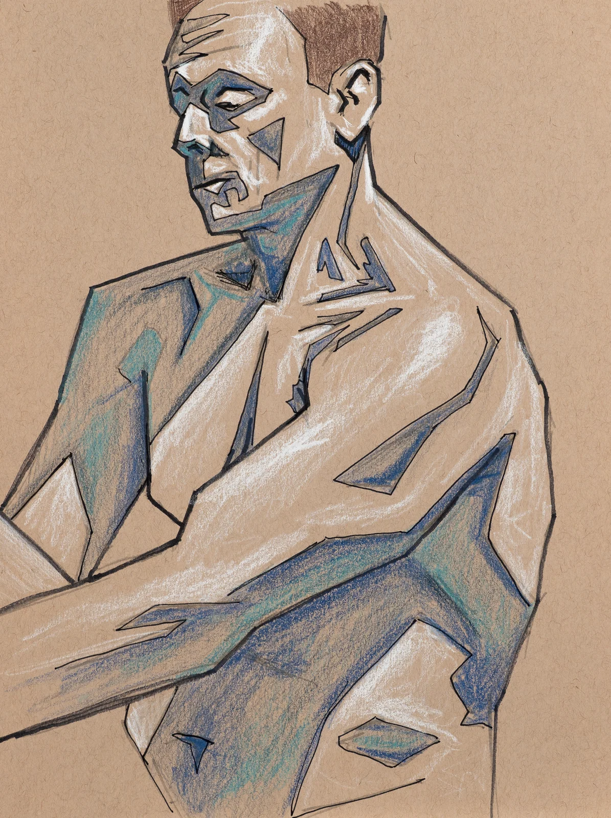 Seated figure, front view by Riley Adamson