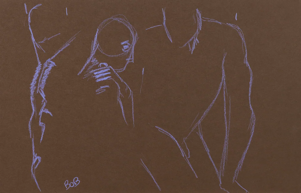 Gesture sheet, 2 poses by Riley Adamson