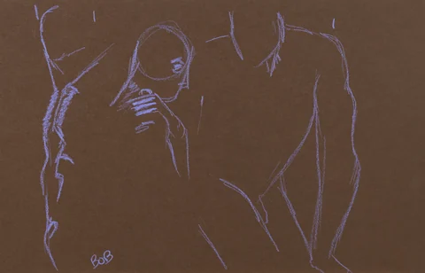 Gesture sheet, 2 poses by Riley Adamson