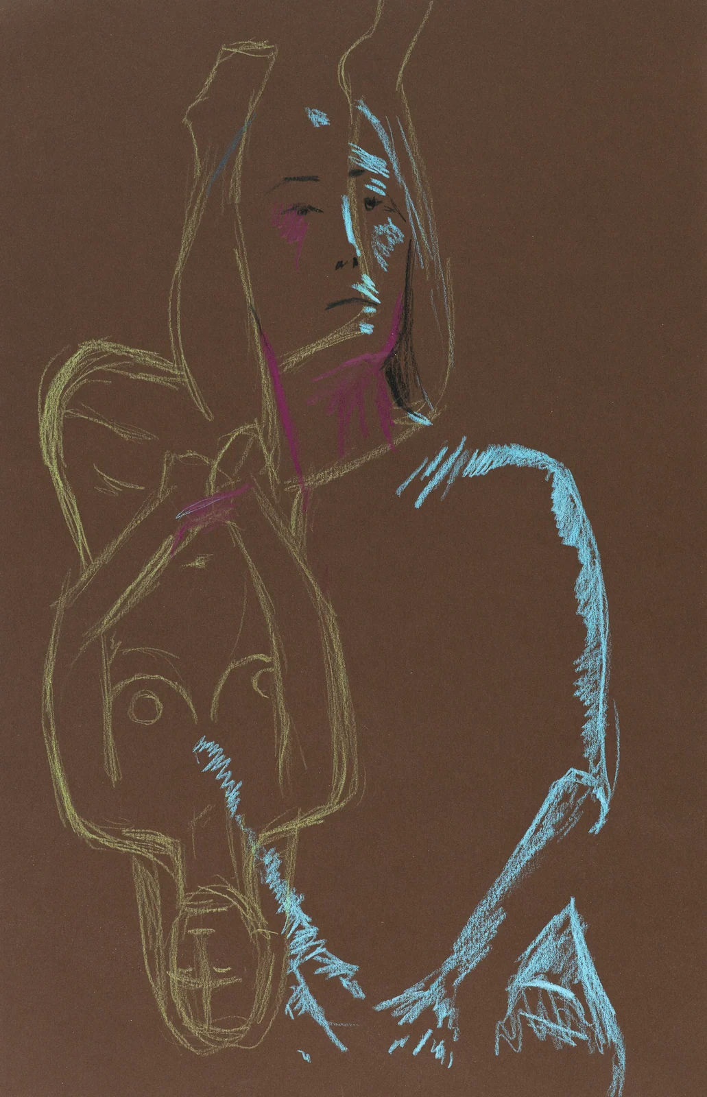 Seated figure, front view by Riley Adamson