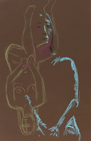 Seated figure, front view