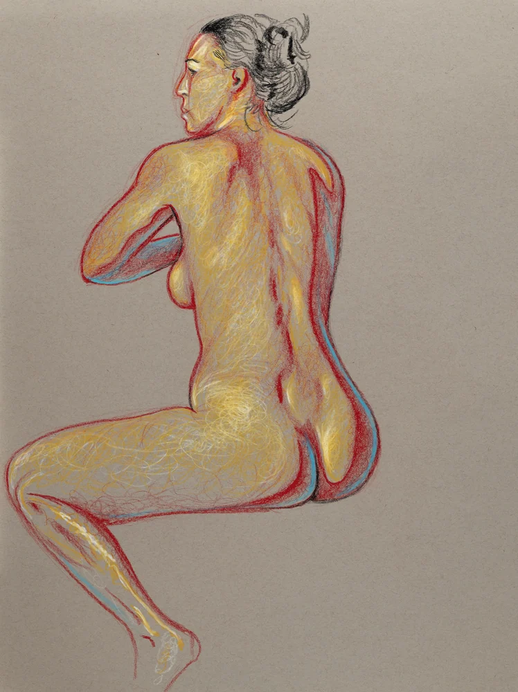 Seated figure, back view by Riley Adamson