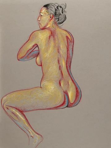 Seated figure, back view by Riley Adamson