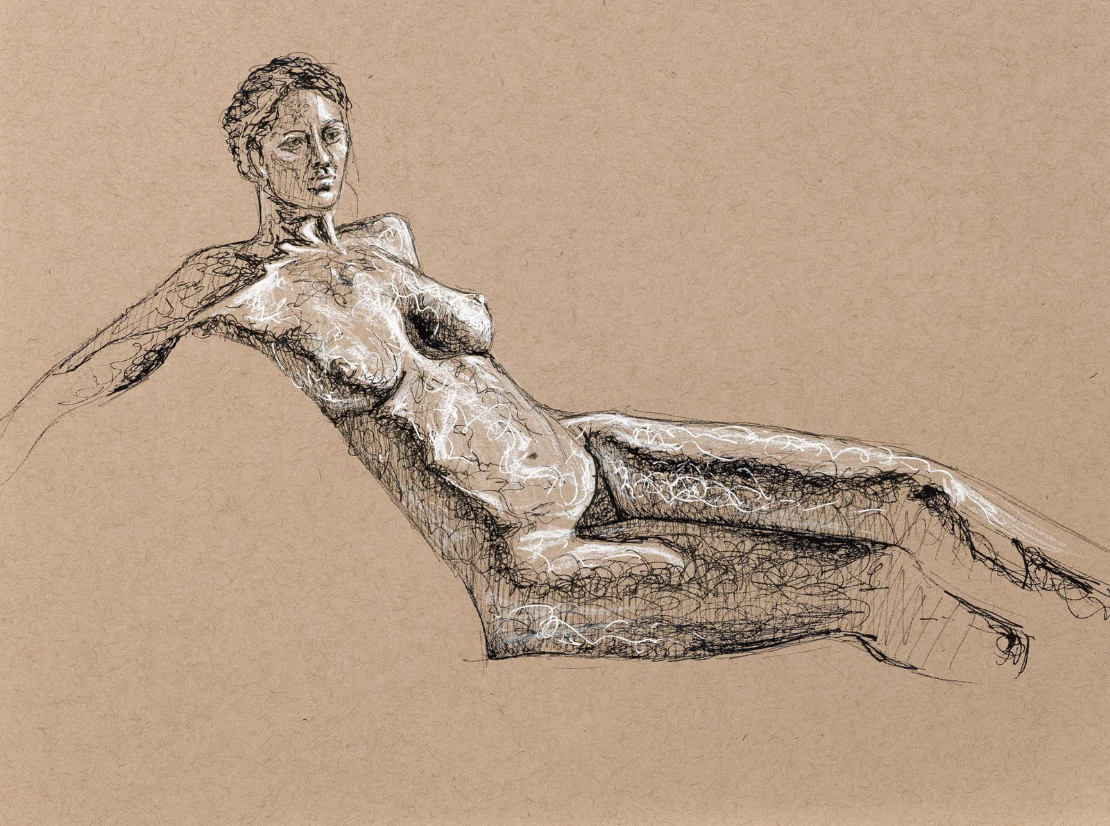 Seated figure, front view by Riley Adamson