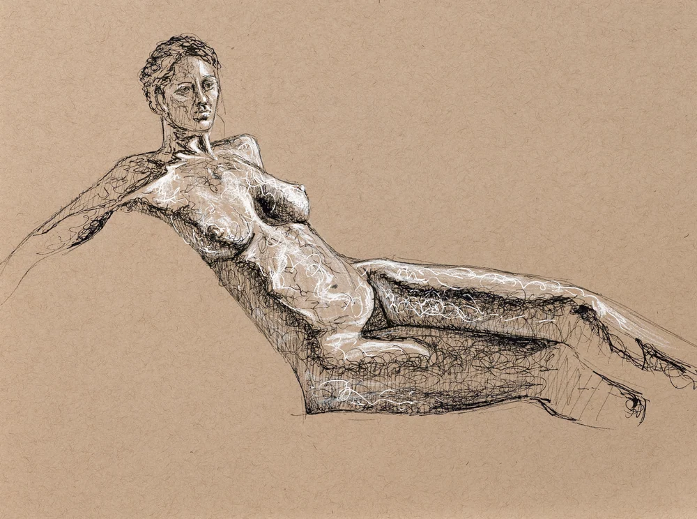 Seated figure, front view by Riley Adamson