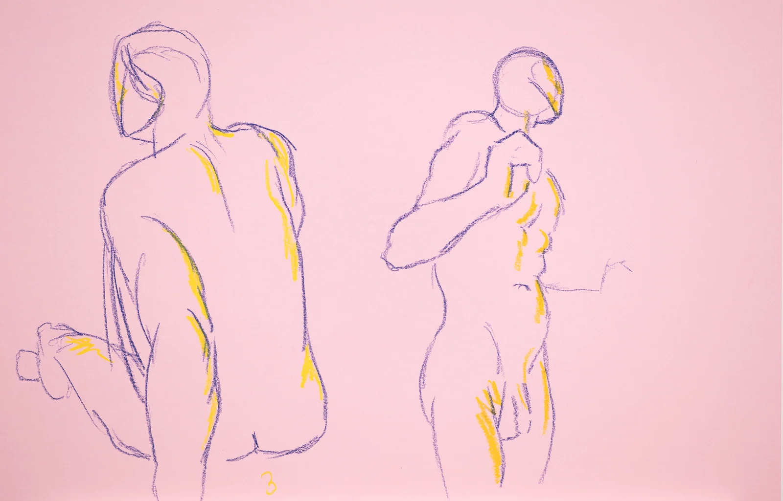 Gesture sheet, 2 poses by Riley Adamson