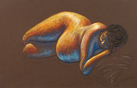 Lying-side figure, front view by Riley Adamson