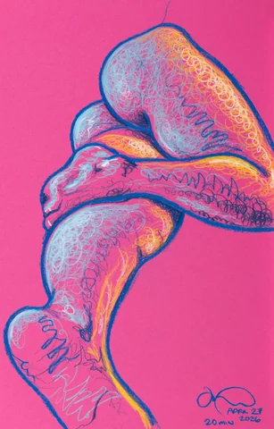 Lying-side figure, from-below view by Riley Adamson